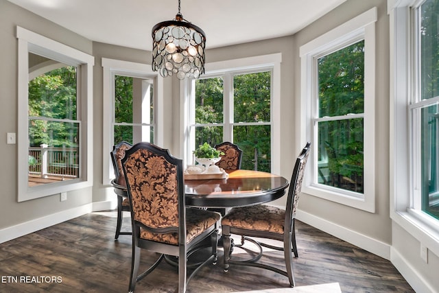 265 Falling Leaf Rd, Jamestown, TN 38556 - dining room with a chandelier and dark wood-type flooring