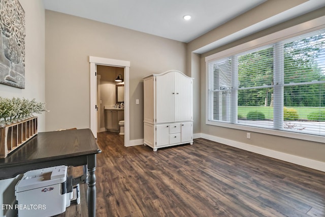 265 Falling Leaf Rd, Jamestown, TN 38556 - office area with dark wood-style floors and recessed lighting