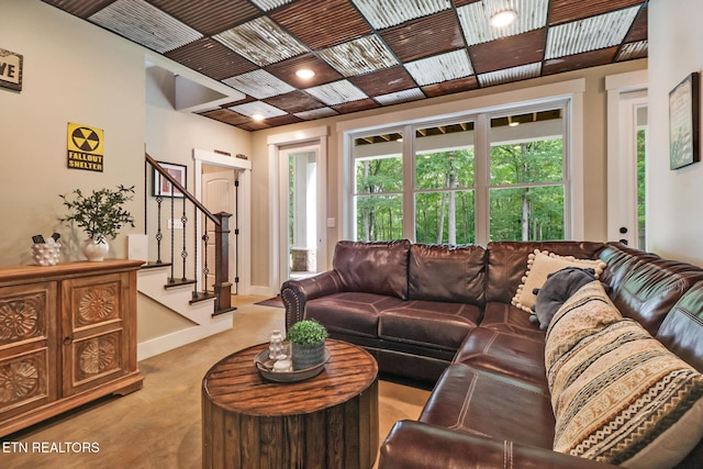 265 Falling Leaf Rd, Jamestown, TN 38556 - living area with stairway and light carpet