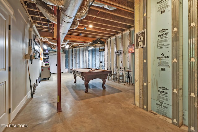 265 Falling Leaf Rd, Jamestown, TN 38556 - unfinished basement featuring billiards