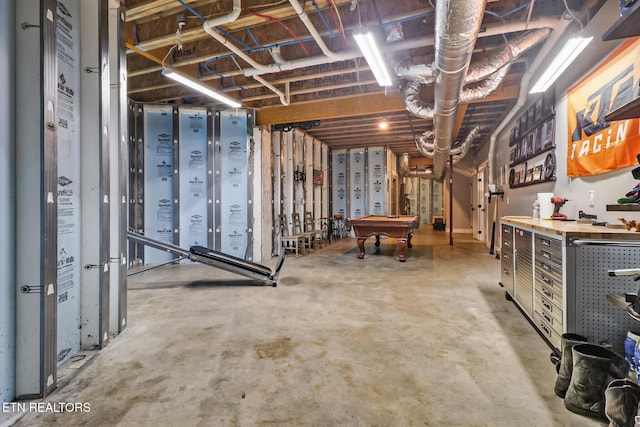 265 Falling Leaf Rd, Jamestown, TN 38556 - unfinished basement featuring billiards