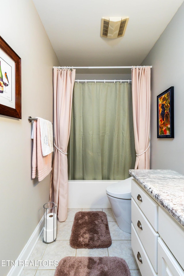 1155 Evelyn Mae Way, Knoxville, TN 37923 - bathroom with vanity, shower / bath combination with curtain, and tile patterned flooring