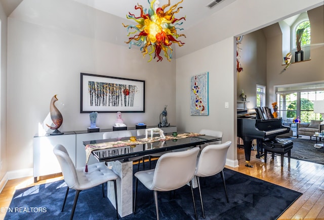 1155 Evelyn Mae Way, Knoxville, TN 37923 - dining room with wood-type flooring and a high ceiling