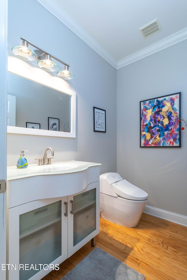 1155 Evelyn Mae Way, Knoxville, TN 37923 - bathroom with crown molding, vanity, and wood finished floors
