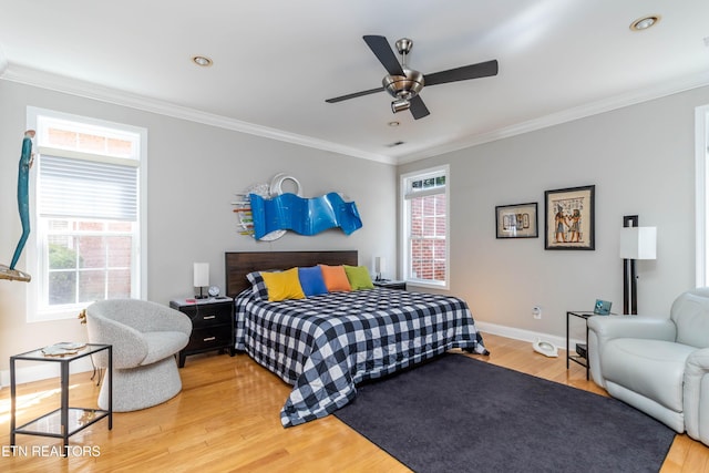 1155 Evelyn Mae Way, Knoxville, TN 37923 - bedroom with wood finished floors, ornamental molding, ceiling fan, and recessed lighting