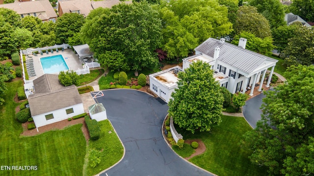 1155 Evelyn Mae Way, Knoxville, TN 37923 - aerial view of property and surrounding area with a pool area