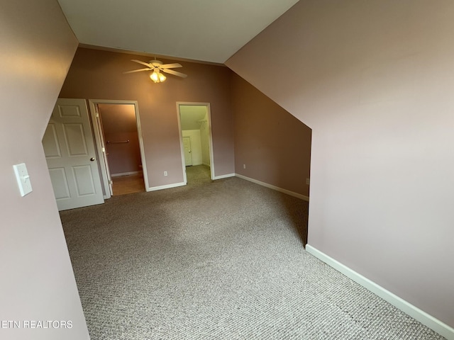 101 Pear Tree Ln, Loudon, TN 37774 - additional living space featuring a ceiling fan, lofted ceiling, and carpet