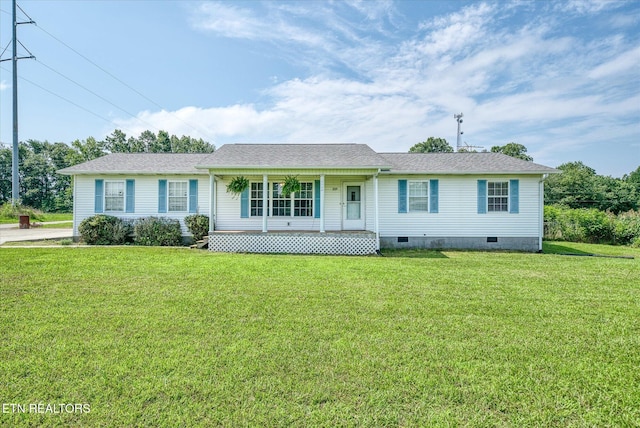 2019 Martha Washington Rd, Clarkrange, TN 38553 - view of front of home with a porch, crawl space, and a front yard