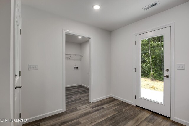 181 Lakeshore Ln, Decatur, TN 37322 - doorway with wood finished floors and recessed lighting