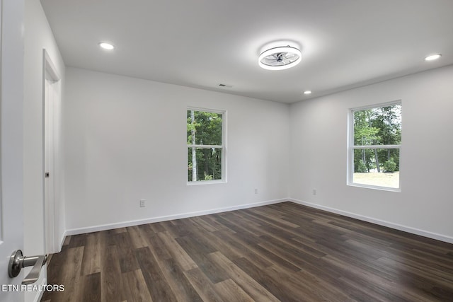 181 Lakeshore Ln, Decatur, TN 37322 - spare room with dark wood-style floors and recessed lighting