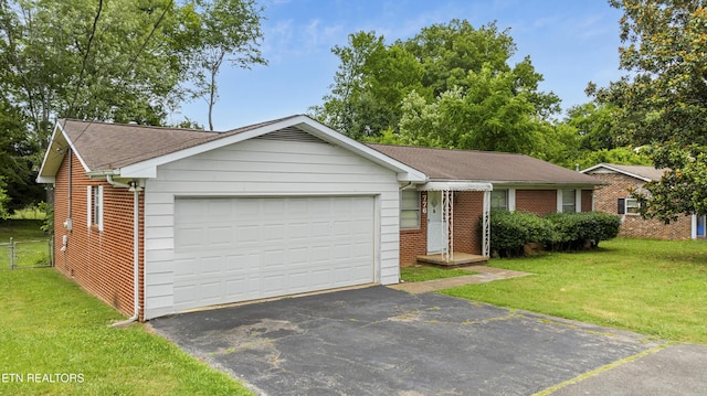 776 Hamilton St, Alcoa, TN 37701 - ranch-style house featuring brick siding, an attached garage, roof with shingles, and asphalt driveway