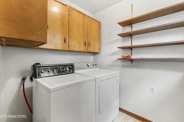 776 Hamilton St, Alcoa, TN 37701 - laundry room featuring cabinet space, separate washer and dryer, and light flooring