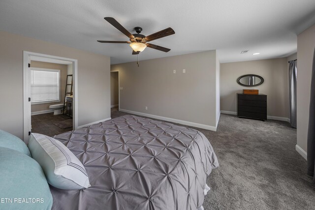 107 Cedarberry St, Oak Ridge, TN 37830 - carpeted bedroom with a ceiling fan and connected bathroom