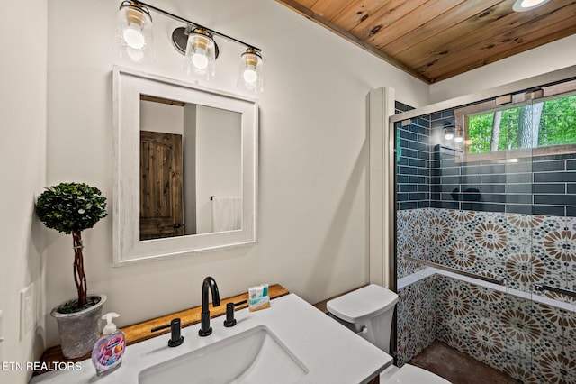 3721 Clabo Mountain Ln, Sevierville, TN 37862 - full bathroom featuring vanity and wood ceiling