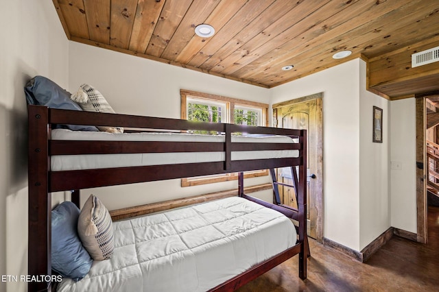 3721 Clabo Mountain Ln, Sevierville, TN 37862 - bedroom with recessed lighting, wood ceiling, and finished concrete floors