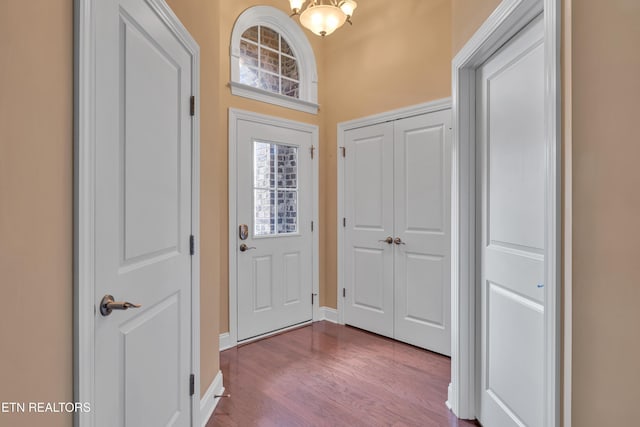 1036 Gothic Manor Way, Knoxville, TN 37923 - entrance foyer featuring a chandelier and dark wood-style flooring