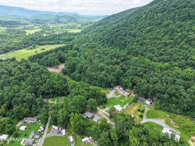149 Giles Rd, Cosby, TN 37722 - aerial view of property's location with a heavily wooded area and a mountainous background