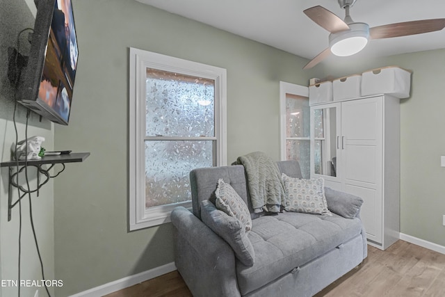 149 Giles Rd, Cosby, TN 37722 - living area featuring a ceiling fan and wood finished floors