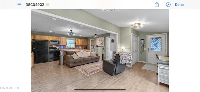 149 Giles Rd, Cosby, TN 37722 - living room with light wood-style flooring and recessed lighting