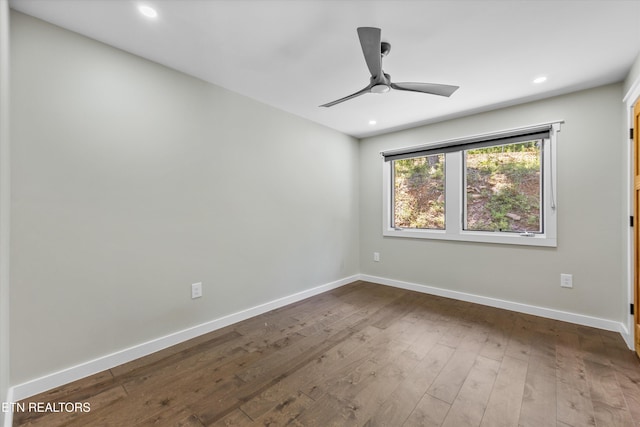 11325 New Highway 68, Tellico Plains, TN 37385 - unfurnished room featuring a ceiling fan, dark wood-style flooring, and recessed lighting