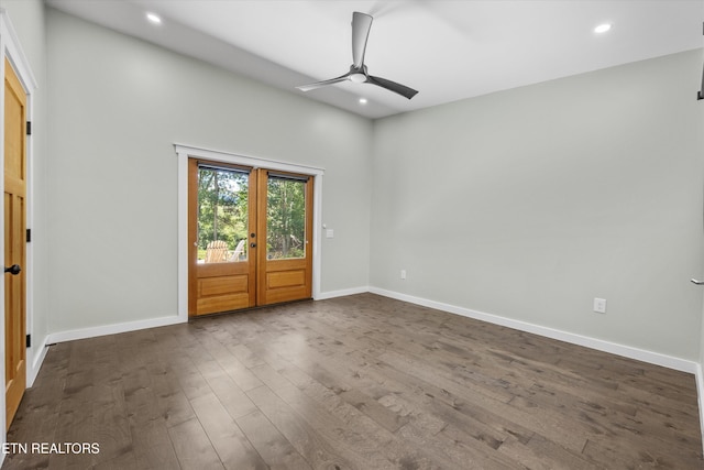 11325 New Highway 68, Tellico Plains, TN 37385 - unfurnished room with dark wood-style floors, recessed lighting, and ceiling fan