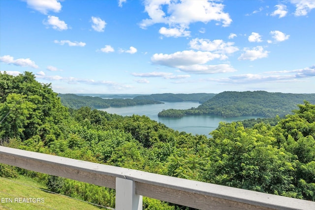 61 Brim Ln, Hilham, TN 38568 - water view featuring a heavily wooded area and a mountainous background