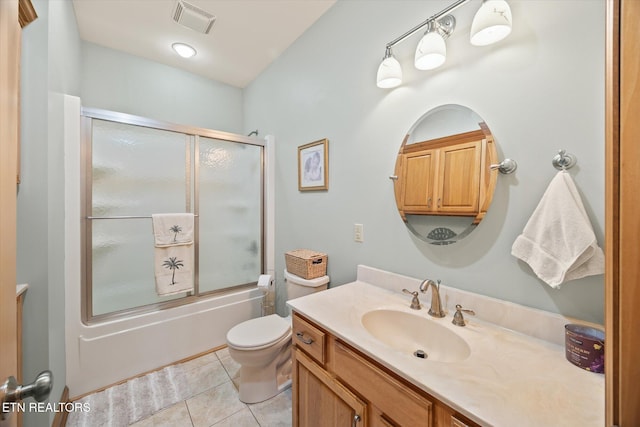 61 Brim Ln, Hilham, TN 38568 - full bath with vanity, tile patterned flooring, and shower / bath combination with glass door