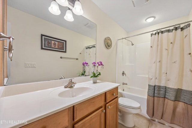 404 Chota Landing Way, Loudon, TN 37774 - bathroom with vanity, shower / bath combo, and tile patterned flooring