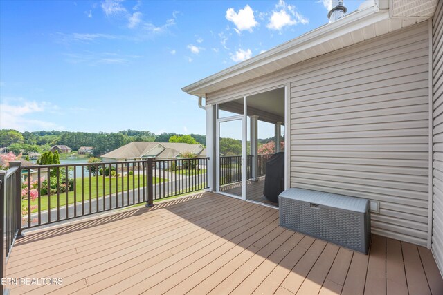 404 Chota Landing Way, Loudon, TN 37774 - wooden deck featuring a sunroom