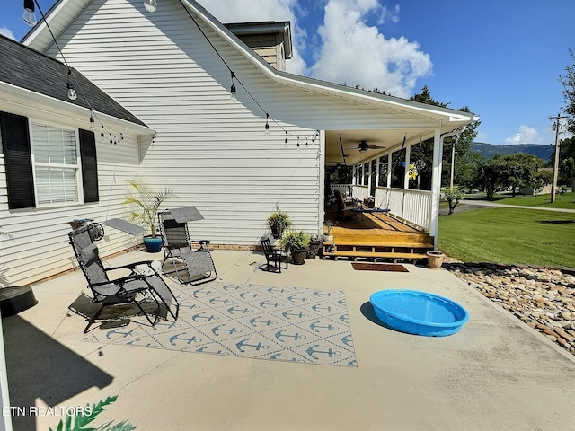 1292 Martin Ln, Lafollette, TN 37766 - view of patio with a ceiling fan