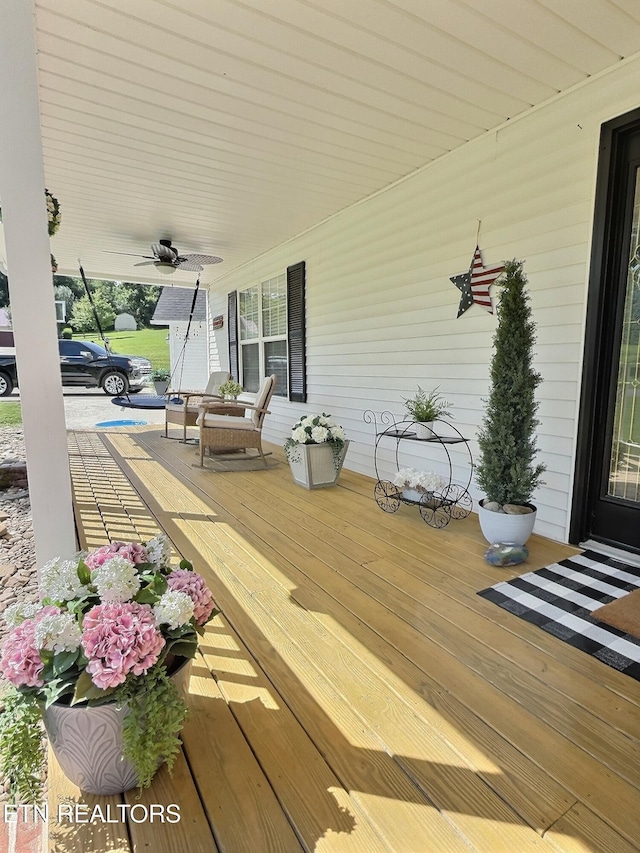 1292 Martin Ln, Lafollette, TN 37766 - porch with a ceiling fan