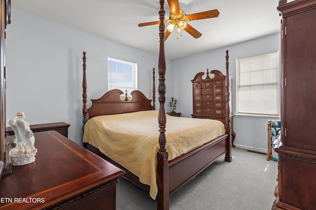 108 Skyline Dr, Dandridge, TN 37725 - bedroom with light colored carpet and a ceiling fan