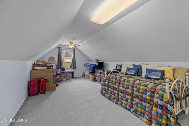 108 Skyline Dr, Dandridge, TN 37725 - bedroom with carpet floors, vaulted ceiling, and a ceiling fan