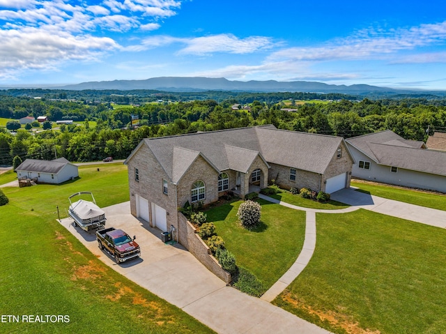 108 Skyline Dr, Dandridge, TN 37725 - aerial view of property and surrounding area with a mountainous background