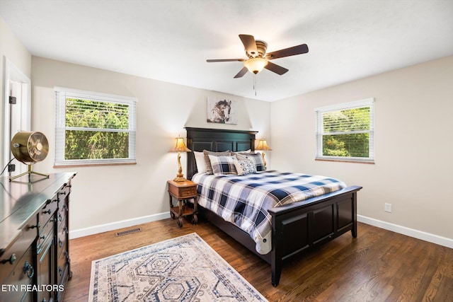 313 Hardwicke Dr, Knoxville, TN 37923 - bedroom featuring dark wood-style floors and ceiling fan