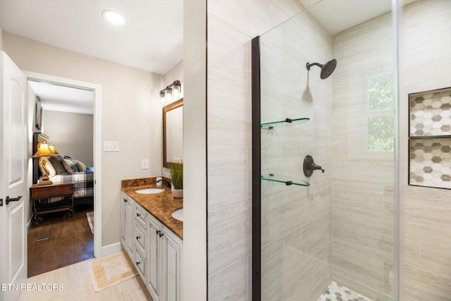 313 Hardwicke Dr, Knoxville, TN 37923 - full bath with tiled shower, connected bathroom, and double vanity