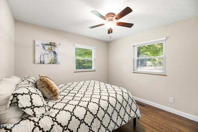 313 Hardwicke Dr, Knoxville, TN 37923 - bedroom with wood finished floors and ceiling fan