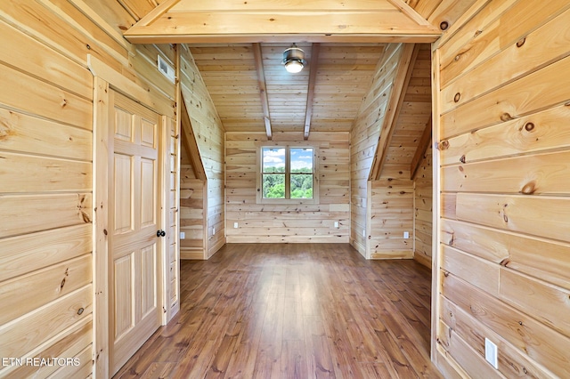 1144 Sanctuary Shores Way, Sevierville, TN 37876 - bonus room featuring wooden walls, dark wood-style flooring, wood ceiling, and lofted ceiling