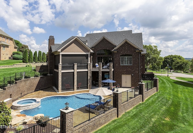 12706 Highwick Cir, Knoxville, TN 37934 - view of pool featuring a patio area and a pool with connected hot tub