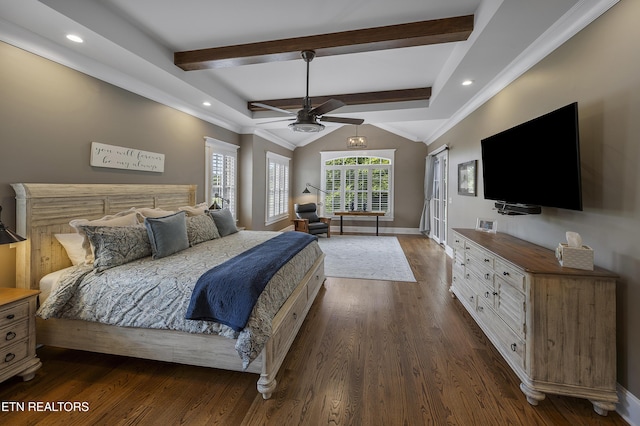 12706 Highwick Cir, Knoxville, TN 37934 - bedroom with dark wood-style floors, recessed lighting, and ceiling fan