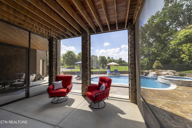 12706 Highwick Cir, Knoxville, TN 37934 - view of patio with a pool with connected hot tub