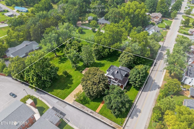 105 N Church St, Sparta, TN 38583 - aerial perspective of suburban area featuring property boundaries highlighted