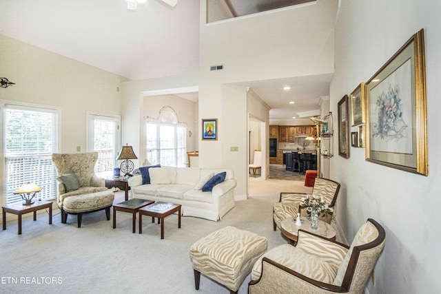 275 Fordham Way, Knoxville, TN 37934 - living room featuring light colored carpet and a towering ceiling