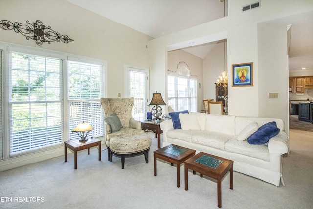 275 Fordham Way, Knoxville, TN 37934 - living area featuring light carpet and lofted ceiling