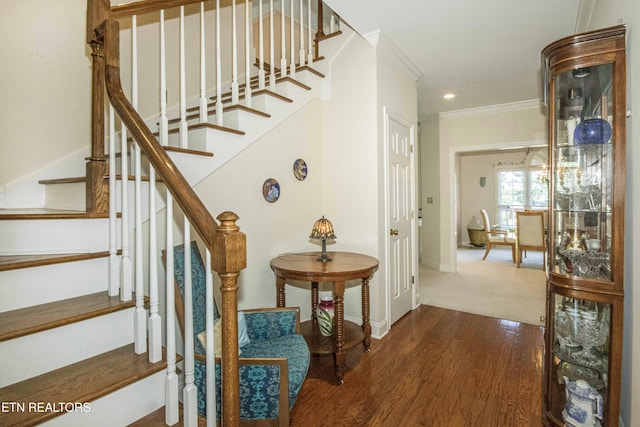 275 Fordham Way, Knoxville, TN 37934 - stairs featuring ornamental molding and wood finished floors