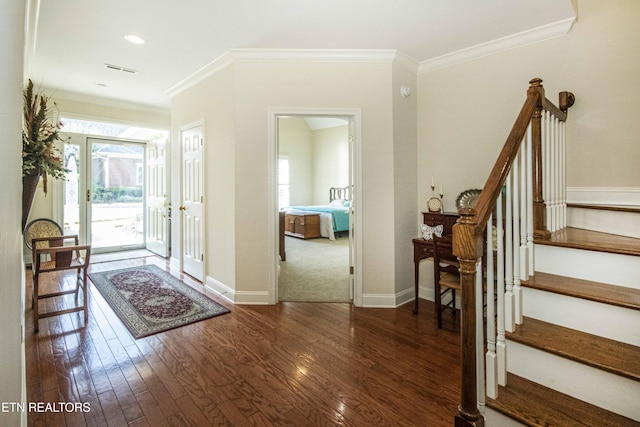 275 Fordham Way, Knoxville, TN 37934 - entrance foyer with healthy amount of natural light, wood finished floors, crown molding, and stairs