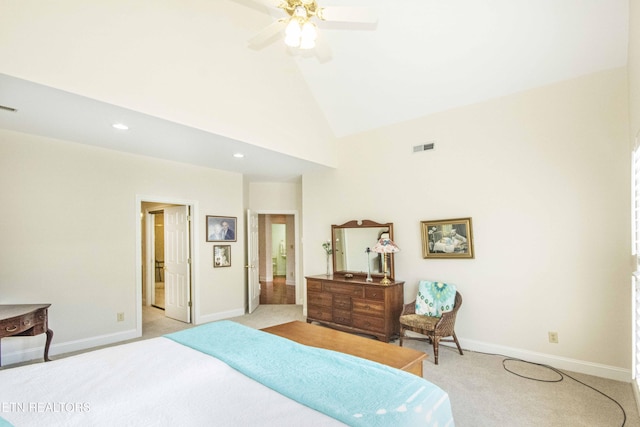275 Fordham Way, Knoxville, TN 37934 - bedroom featuring light carpet, recessed lighting, and high vaulted ceiling