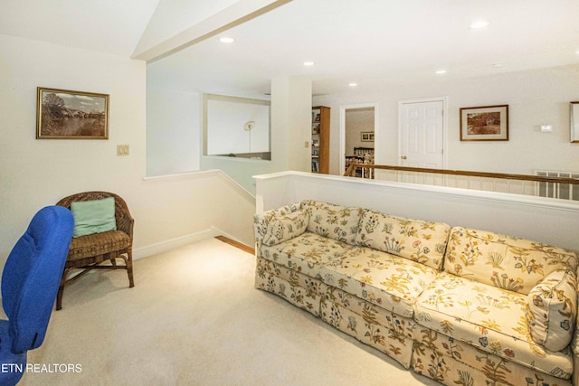 275 Fordham Way, Knoxville, TN 37934 - living room with recessed lighting, carpet, and vaulted ceiling