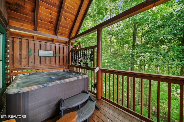 4410 Forest Vista Way, Pigeon Forge, TN 37863 - wooden deck with a hot tub