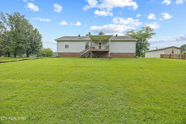 454 Boyd St, Celina, TN 38551 - rear view of property featuring stairway and a deck